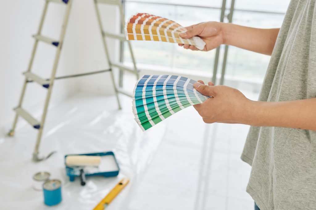 House owner choosing walls color